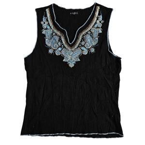 Y2k FANG Sleeveless Top Black Whimsigoth Fairycore- Size XL